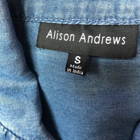 Alison Andrews Lightweight Denim Long Sleeve Dress Size Small - Picture 4 of 10